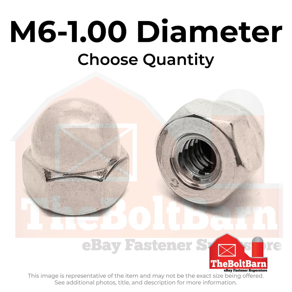 M6-1.0 A4-70 Stainless Steel Acorn Nuts Coarse Thread (Pick Quantity)
