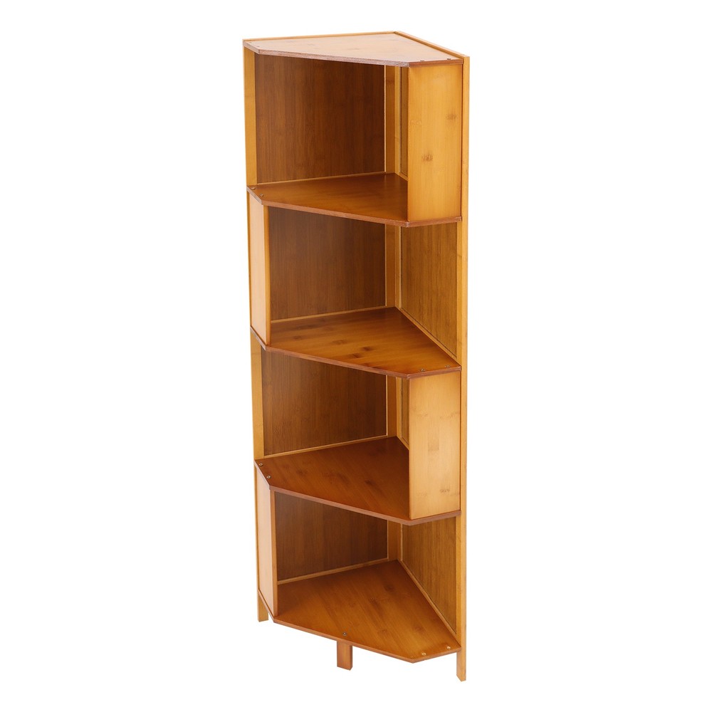 Rotating Bookshelf A-Shape Corner Bookcase Storage Freestanding Display Rack