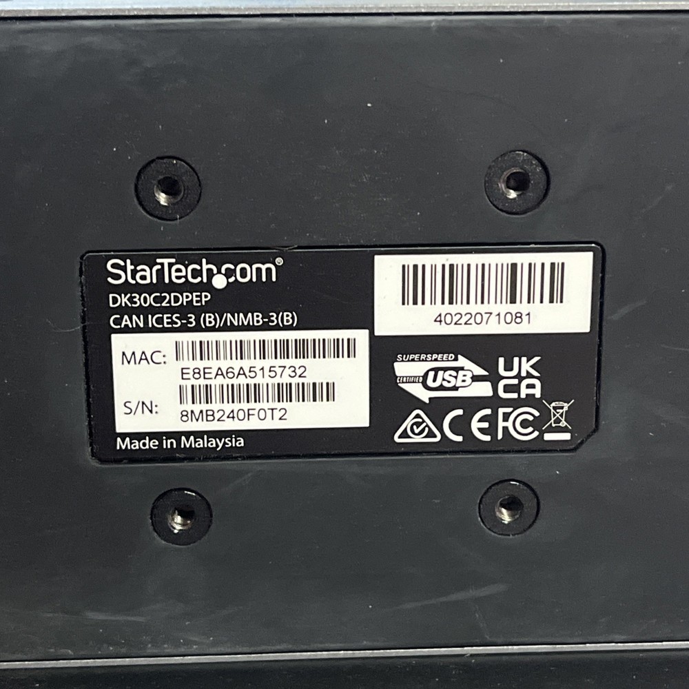x4 STARTECH DK30C2DPEP USB-C DUAL-4K DOCKING STATION