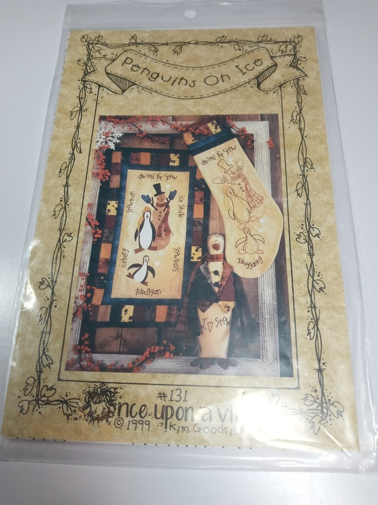 Once Upon a Vine  Stitchery & Quilt Pattern Penguins on Ice #131