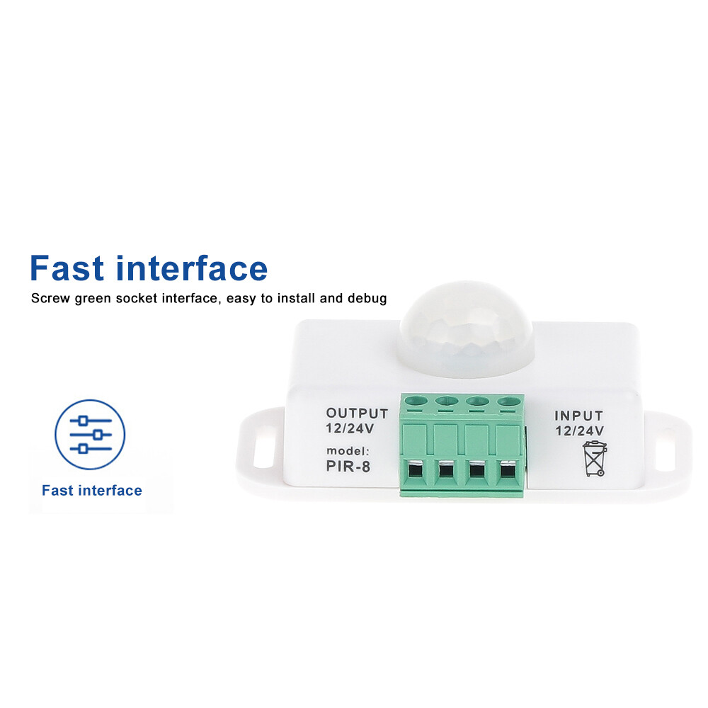 Automatic DC 12V-24V 6A/8A infrared PIR Motion Sensor Switch For LED Strip Light