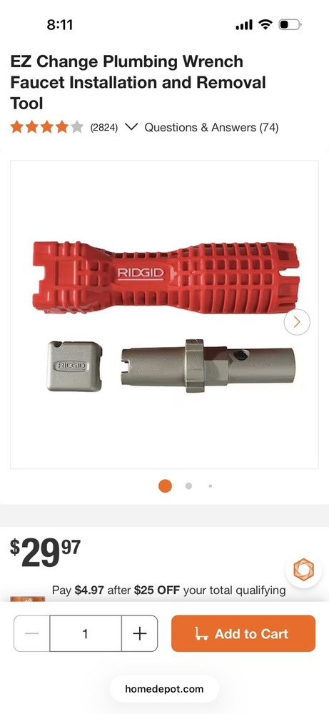 Ridgid EZ Change Faucet Tool