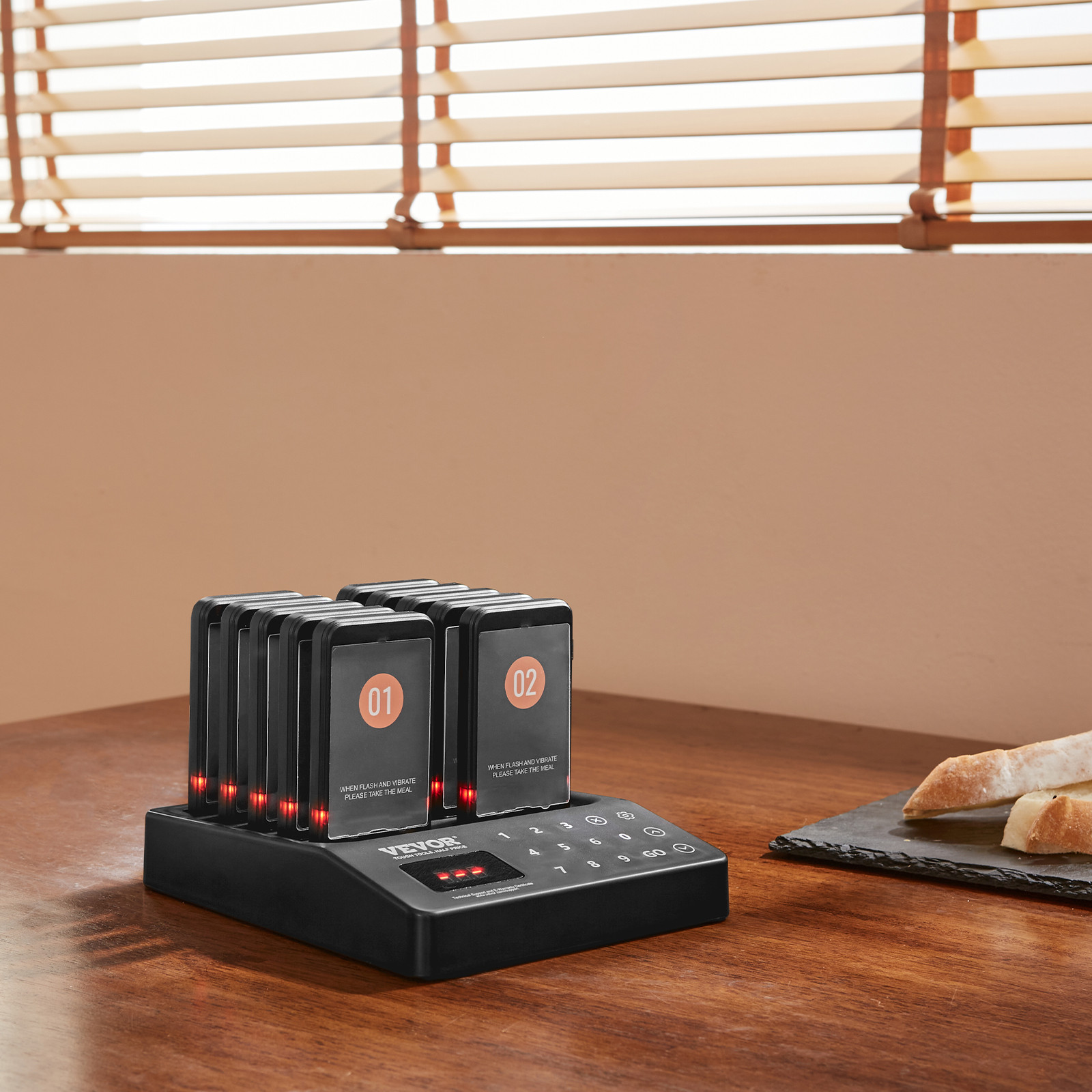 VEVOR Restaurant Wireless Pager System 10 Call Coasters Guest Queuing Calling