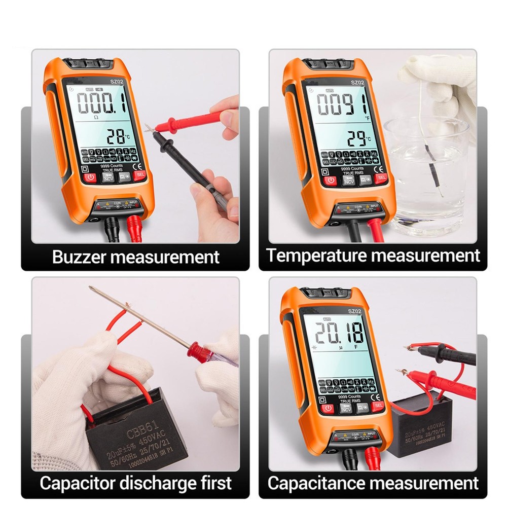 Digital Multimeter 9999 Counts True RMS Smart AC/DC Current Voltage Multimetres[