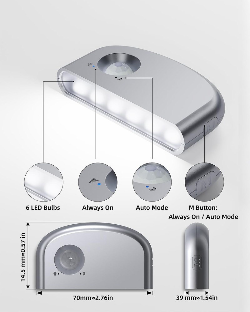 Keyhole Light, Battery Powered Motion Sensor Lights,Door Lock Light Magnetic ...