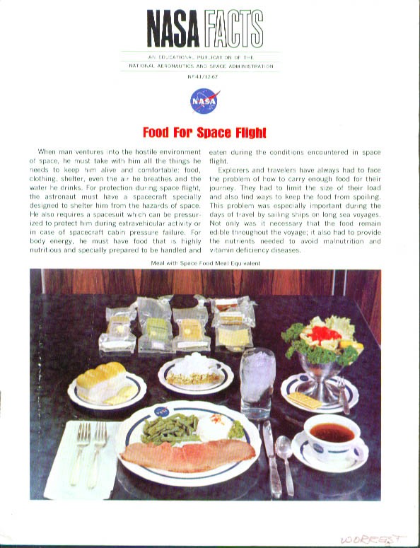 NASA Facts #41 Food for Space Flight booklet 1969