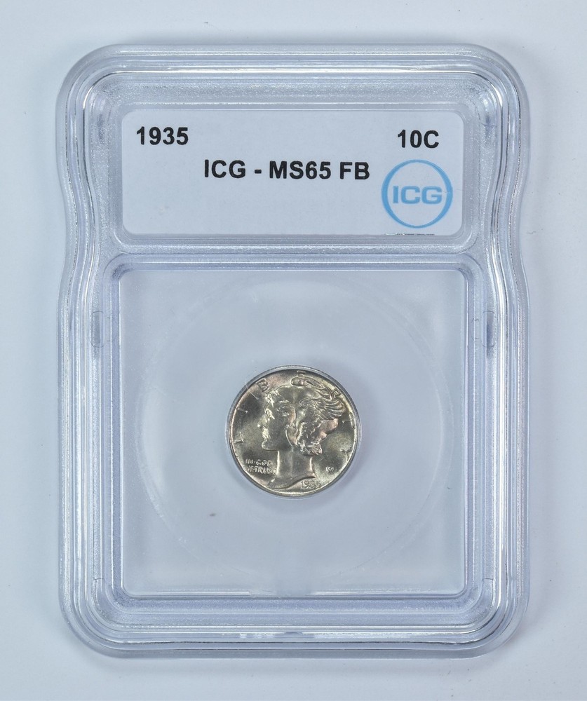 1935 Mercury Dime MS65 FB ICG