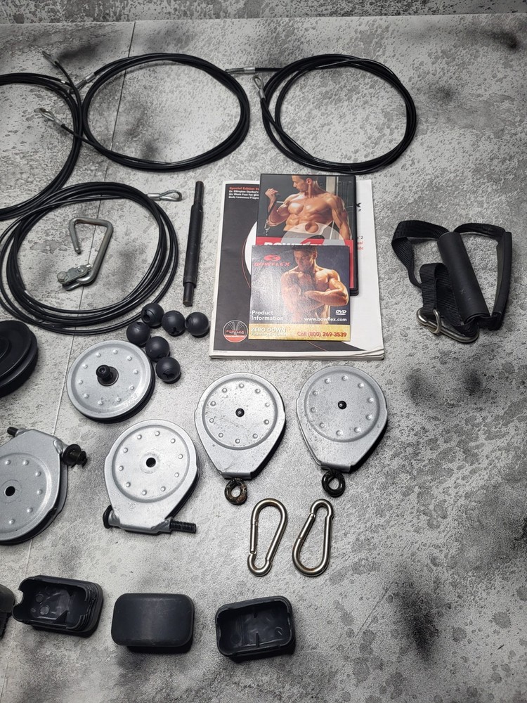 2005 Bowflex Set Cables- Pulley- Hardware- Clips -Handle