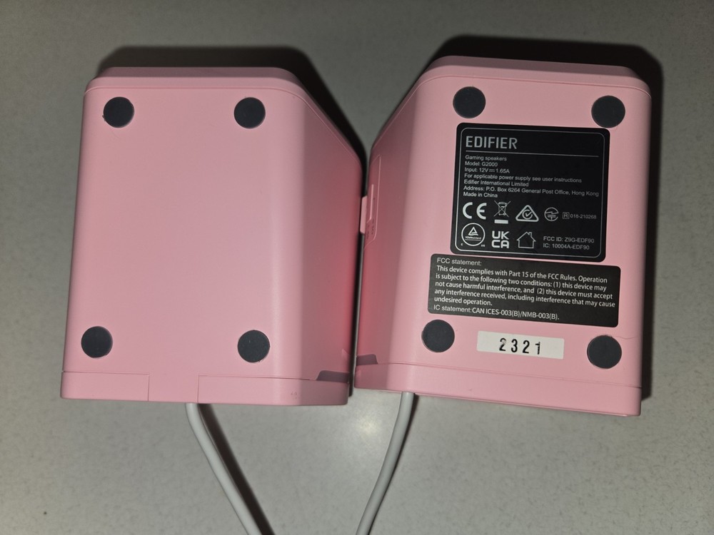 Pink edifier g2000 USB/aux/Bluetooth speakers