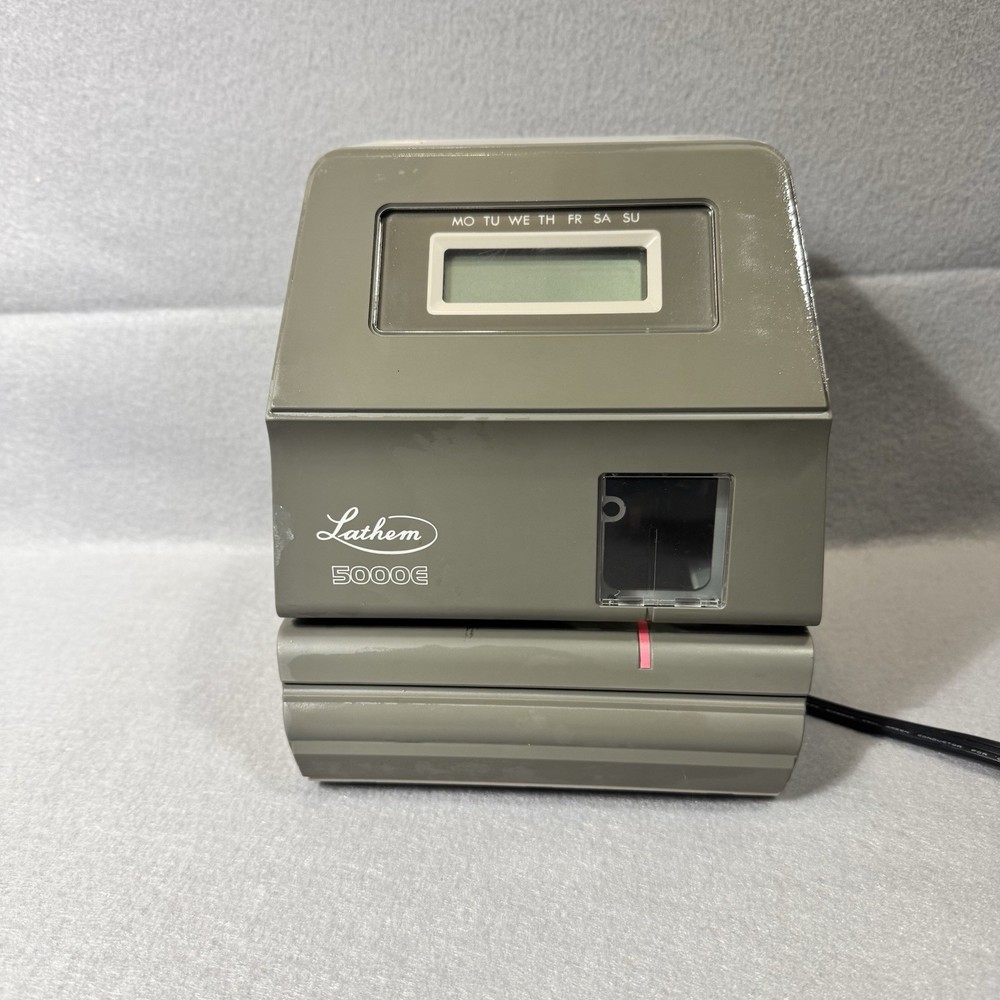 Lathem 5000e Time Clock Powers On Untested * No Key * Used