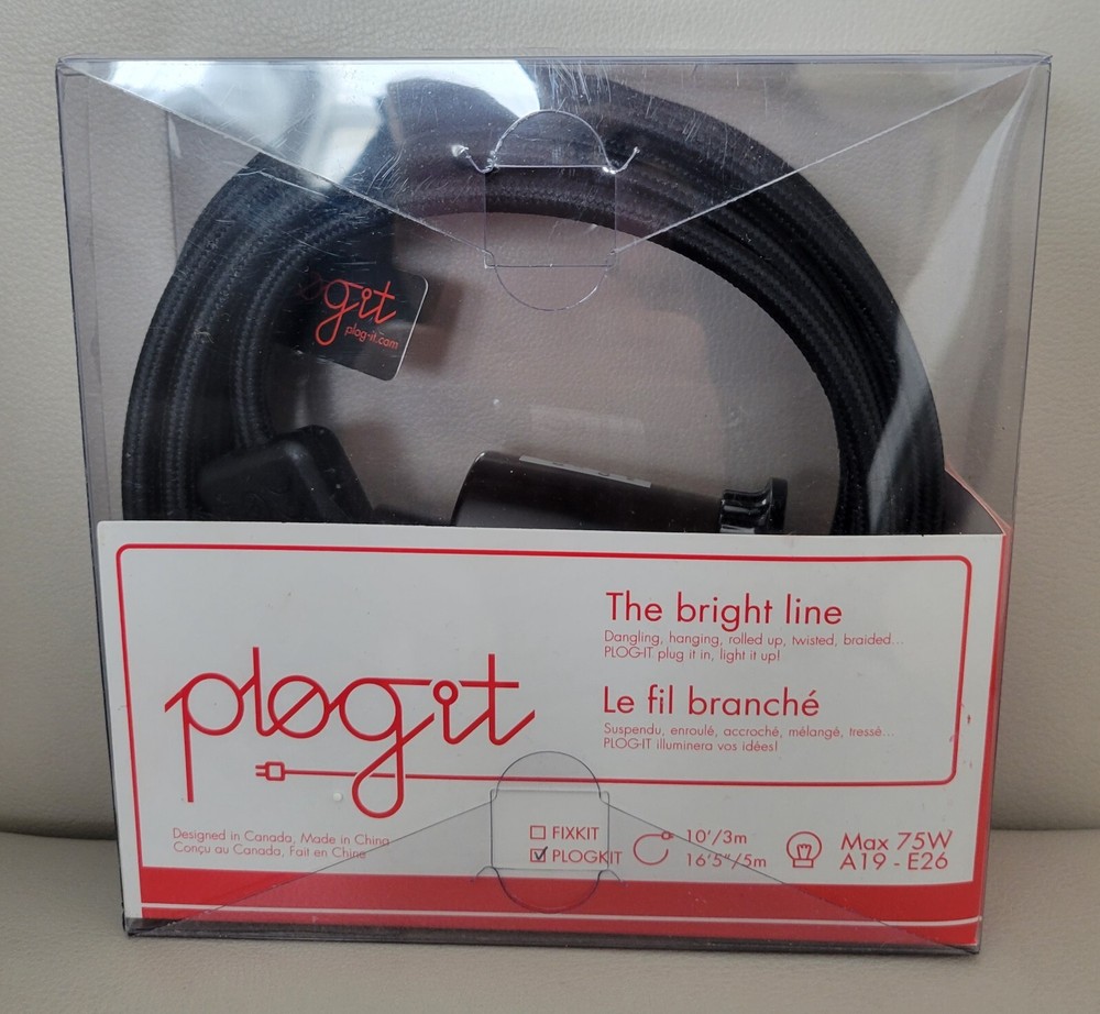 Plog-It Black Wall Light Cable
