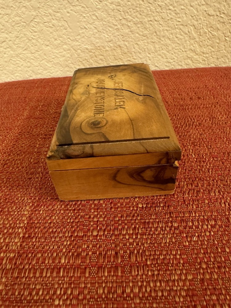 Vintage Jerusalem Journey Stone Storage Box Authentic Certificate