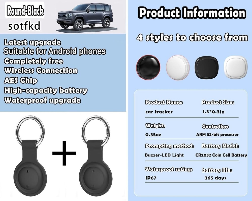 2 Pack GPS Tracker for Vehicles,Car Tracker Device Hidden for Vehicles,Tracke...