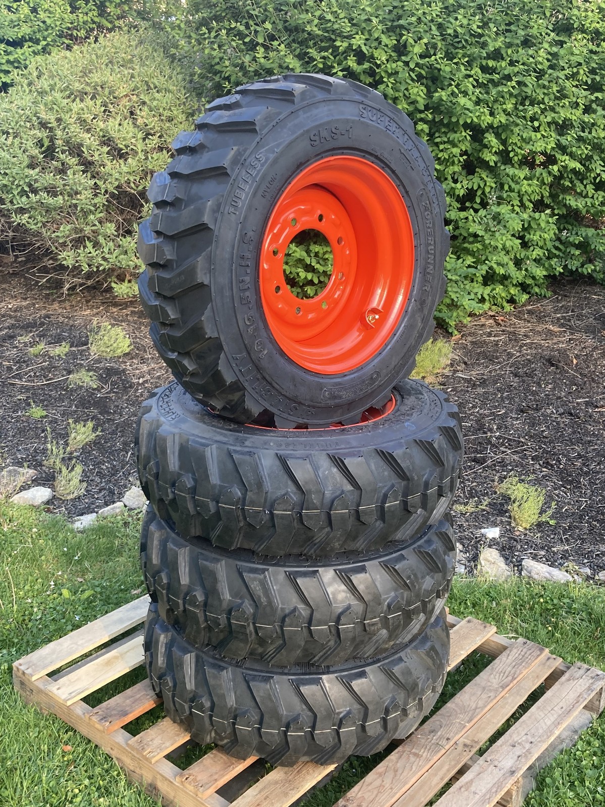 1 or 4-10-16.5 SKS-1 Skid Steer Tires/Rims for Bobcat & more-10X16.5-12 PLY