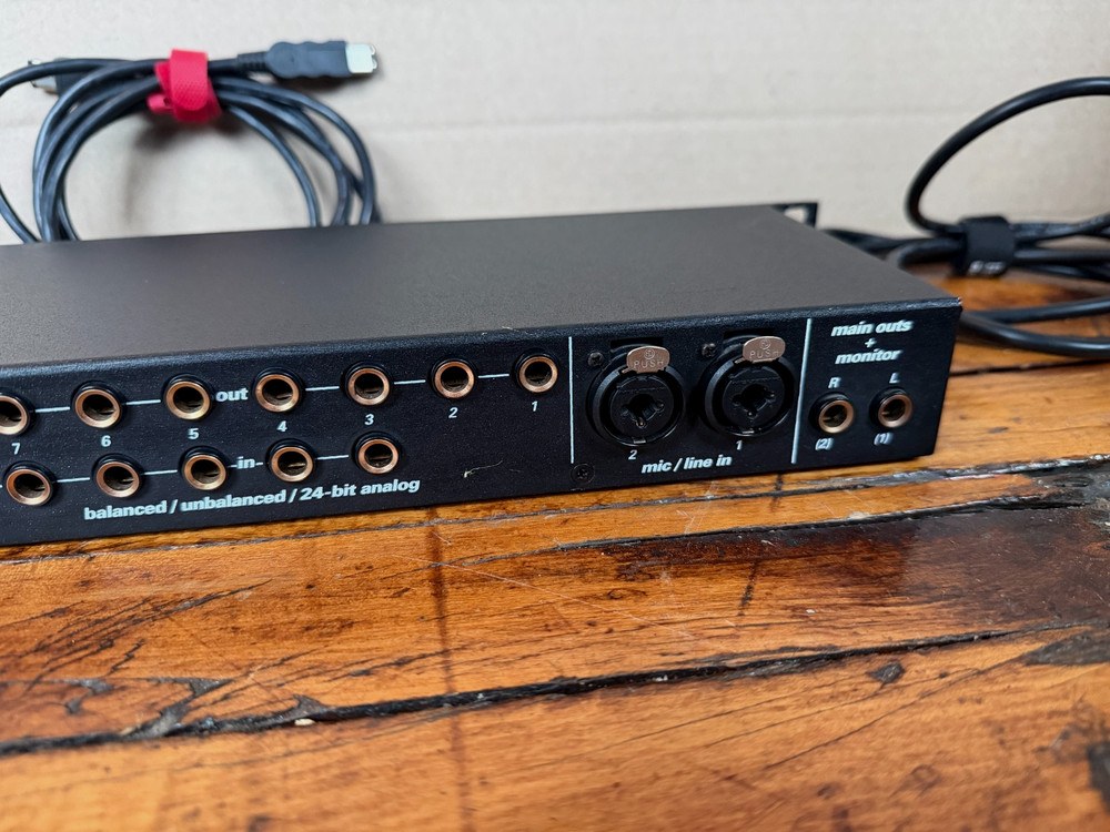 MOTU 828 MK1 Firewire Audio Interface Rack Mount with Cables Tested Working