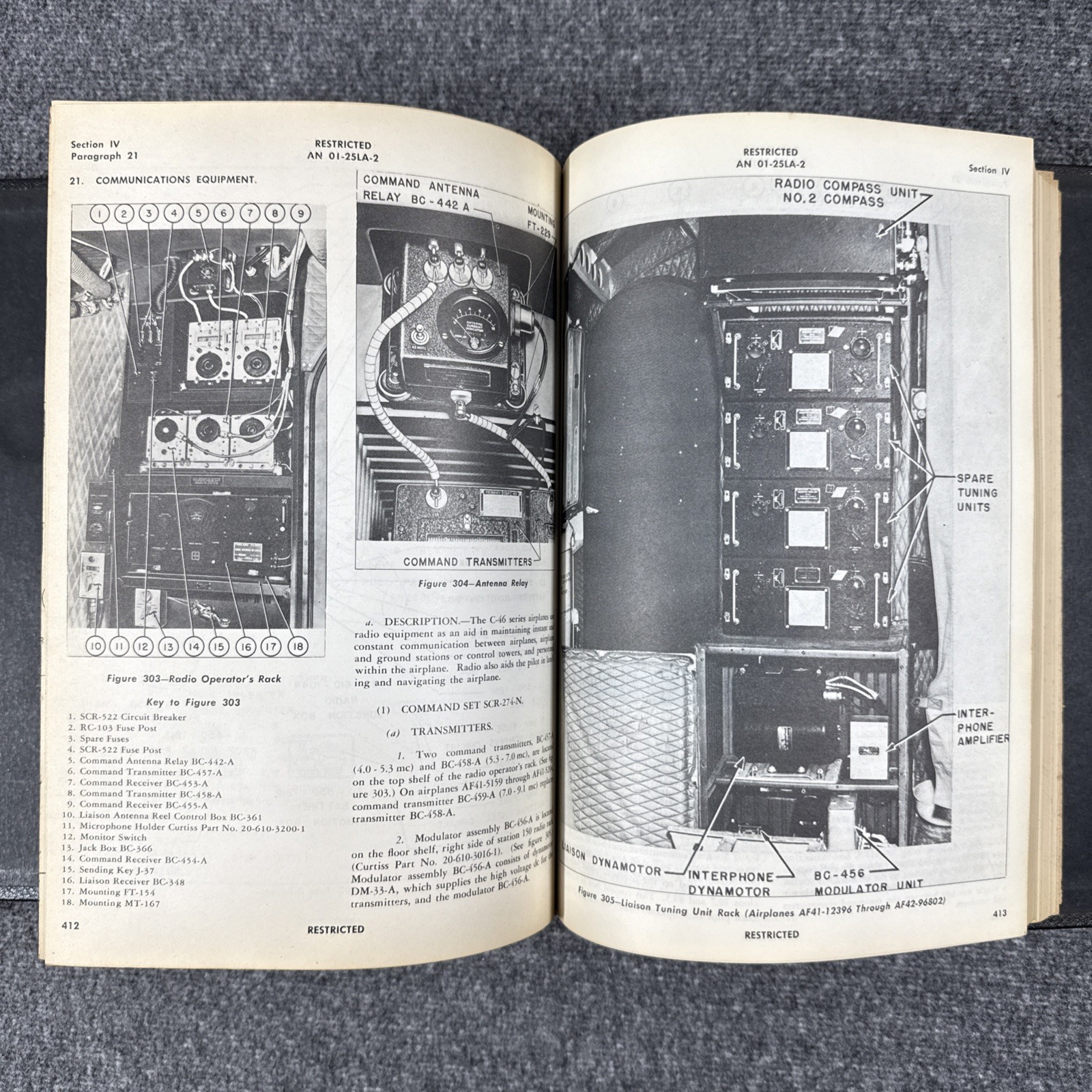 Rare 1945 A.A.F. Publications AN 01-25LA-2 Air Force Aircraft Maintenance Manual