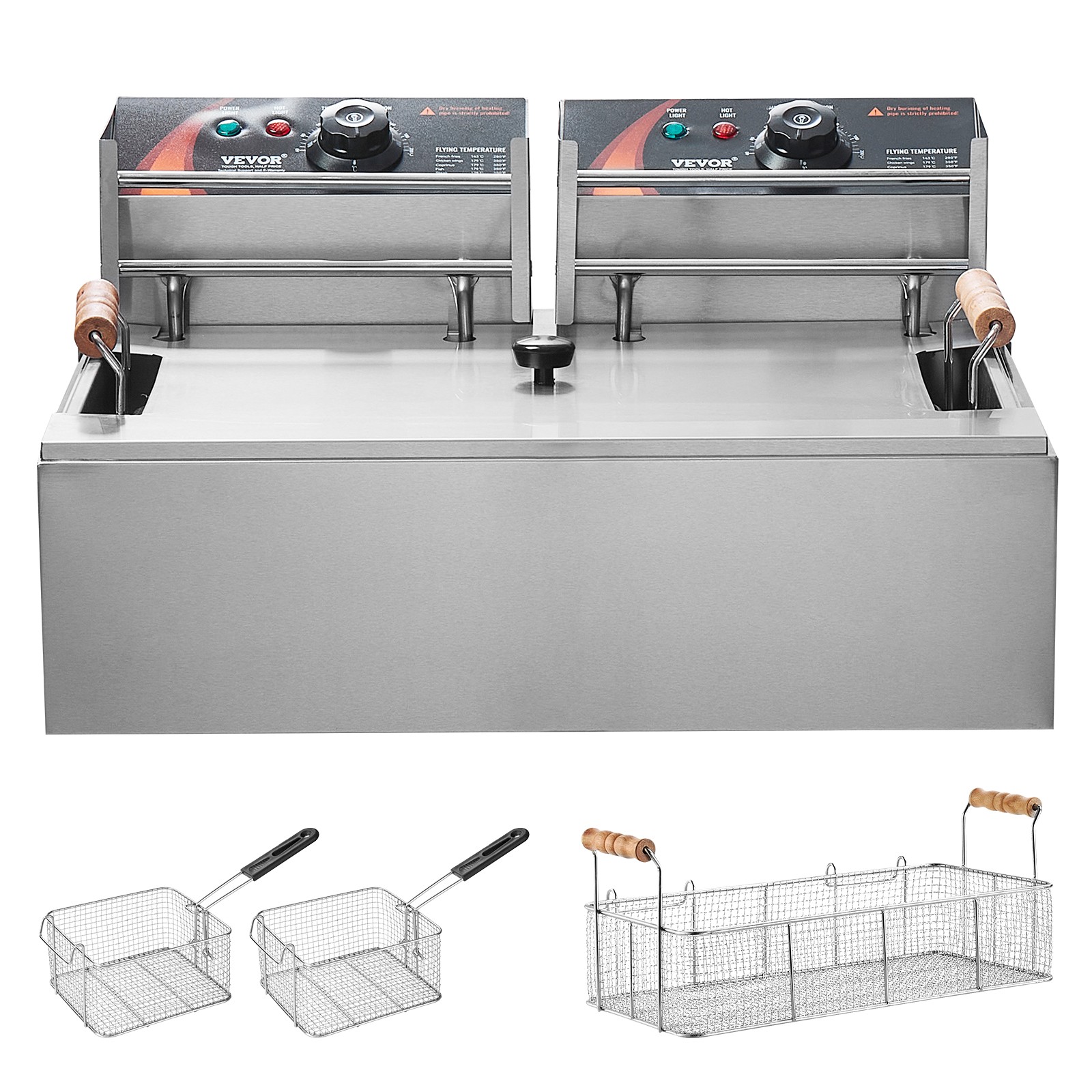 VEVOR Commercial Electric Deep Fryer Countertop Deep Fryer 3000W 18Qt / 17L