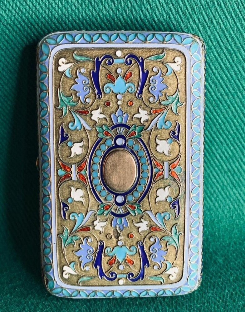 Rare silver enameled cigarette case