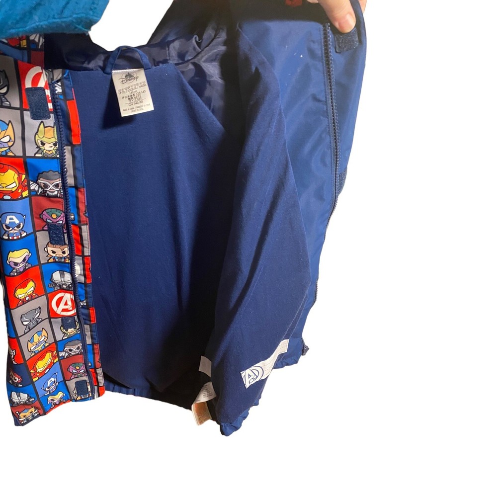 RARE Disney Store Marvel Avengers Packable Raincoat 9/10 Jacket Coat Backpack