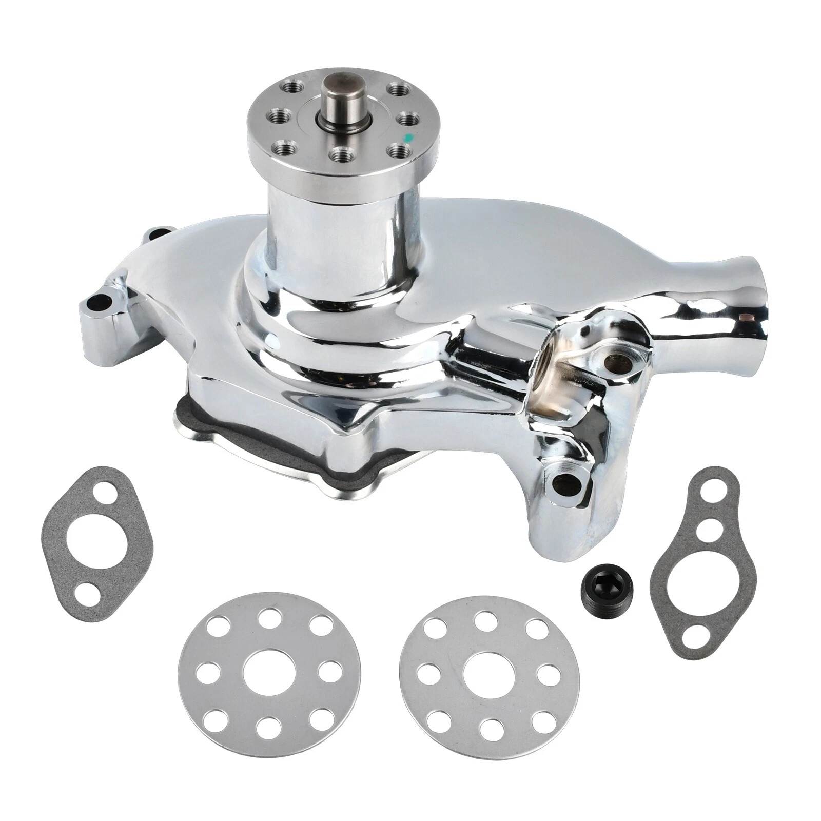High Volume Chrome Short Water Pump For Small Block Chevy SBC 283 305 327 350