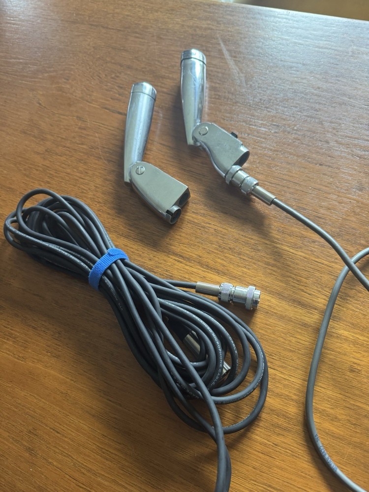 VINTAGE ELECTRO-VOICE MODEL 623 DYNAMIC MICROPHONE Pair Tested Works Art Deco