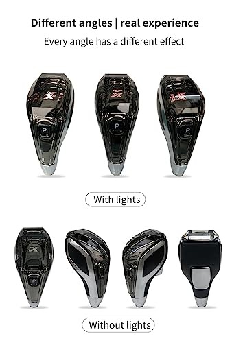 Crystalautomotive-Gear-Shift-knobs, Black and Silver, Push Button Operation,