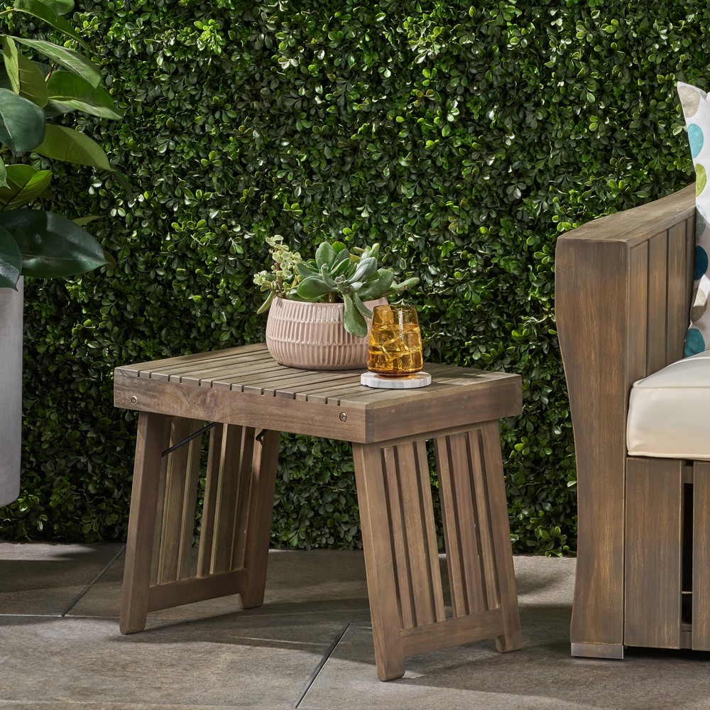Kyoto Outdoor Folding Side Table Gray