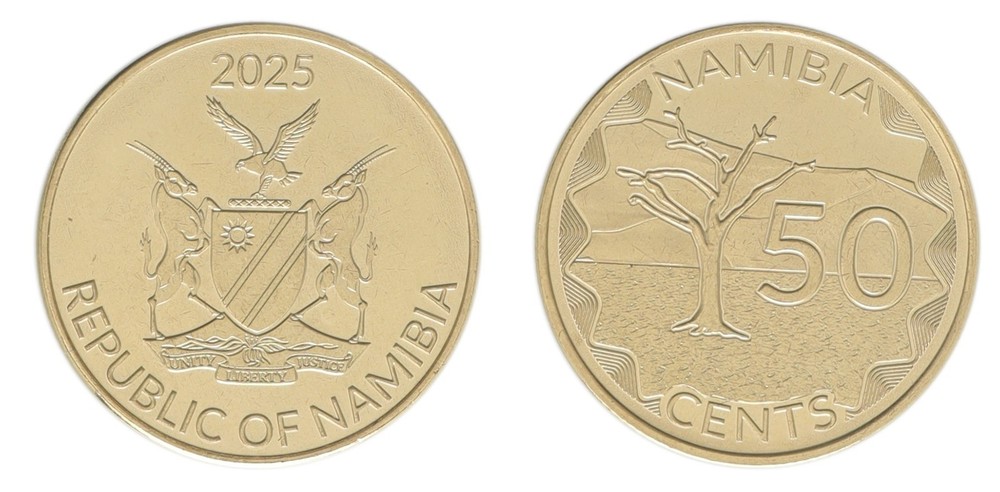 Namibia 50 Cents, 2025, N #482549, Mint