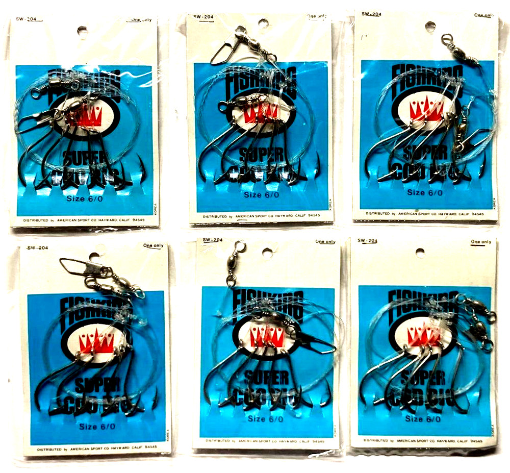 FISHKING 6 PACKS SW-204 Super Cod Rig Size 6/0 Five Hook Rig