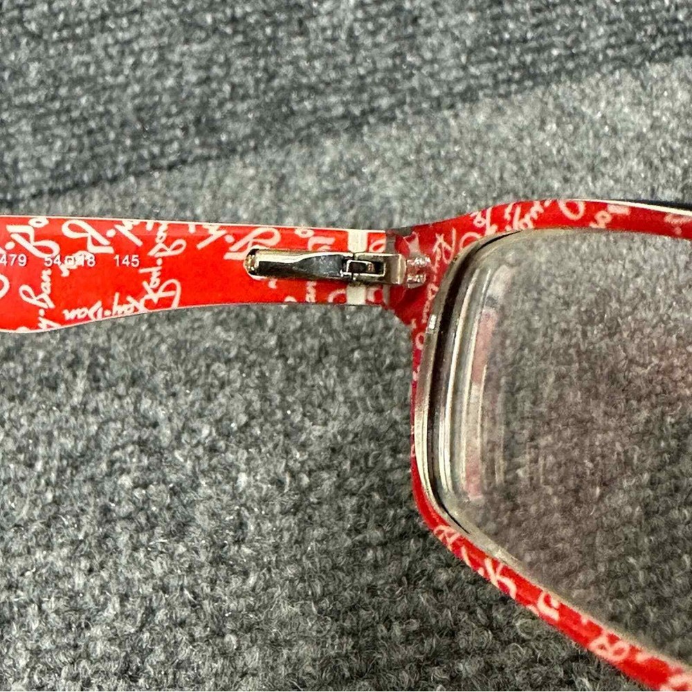 Ray-Ban Highstreet 5206 eyeglass frames case rectangle flex hinges black red