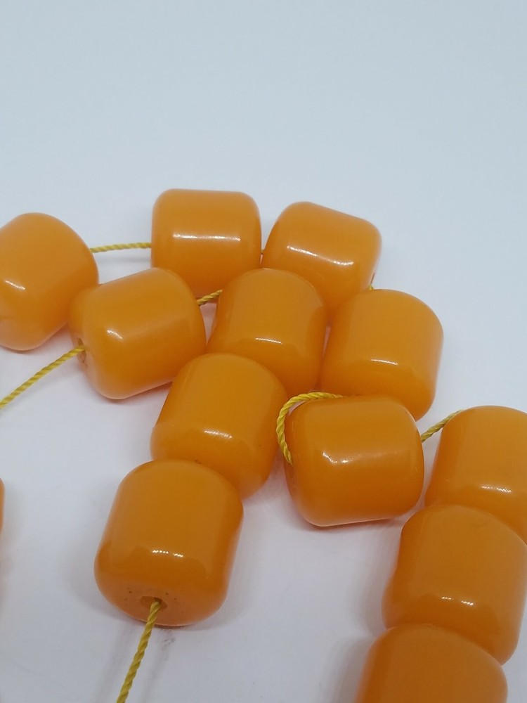 Vintage Egg Yolk Lucite Plastic Praying Beads Tassel