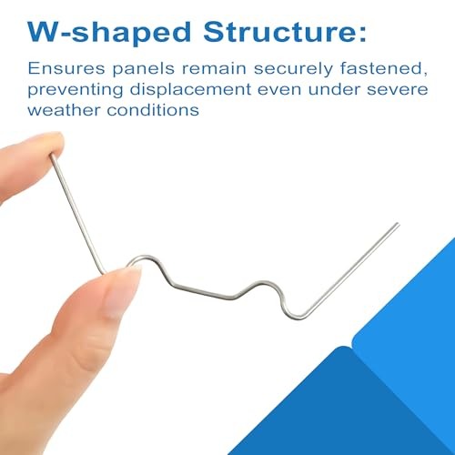PCS Greenhouse Glazing Clips Stainless Steel Long 95mm/3.74IN W Type Clips 100