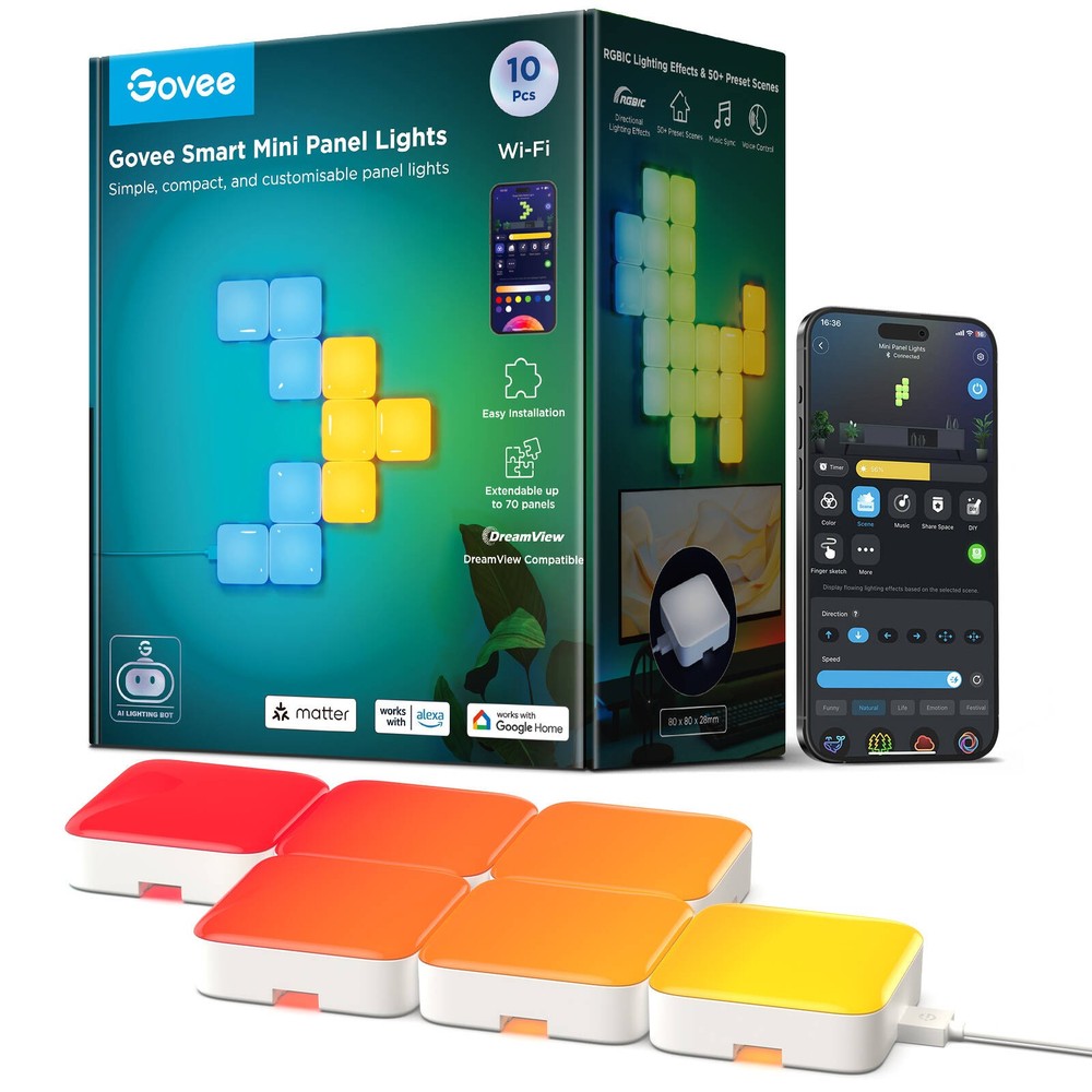 Govee Smart Mini Panel Lights 10 Pack