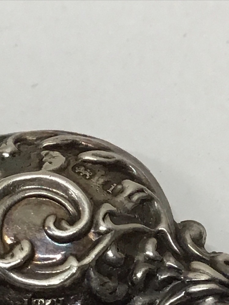 Antique 1904 Sterling Silver Handle Button Hook Scrolling Design