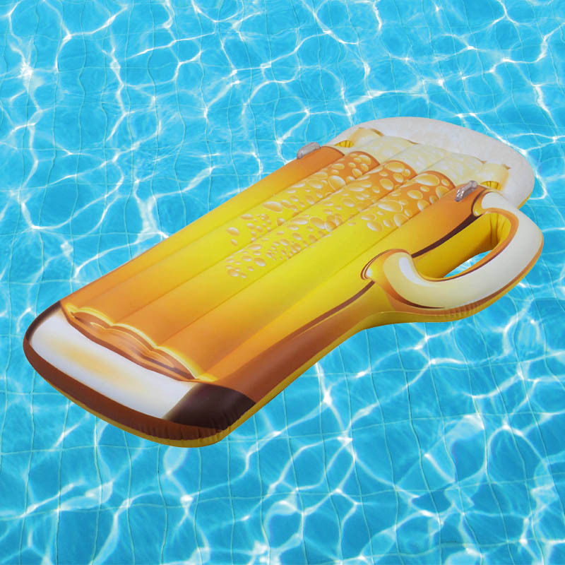Pool Float Happy Hour Beer Mug Inflatable Ocean Beach 6 FOOT Raft Floating Float