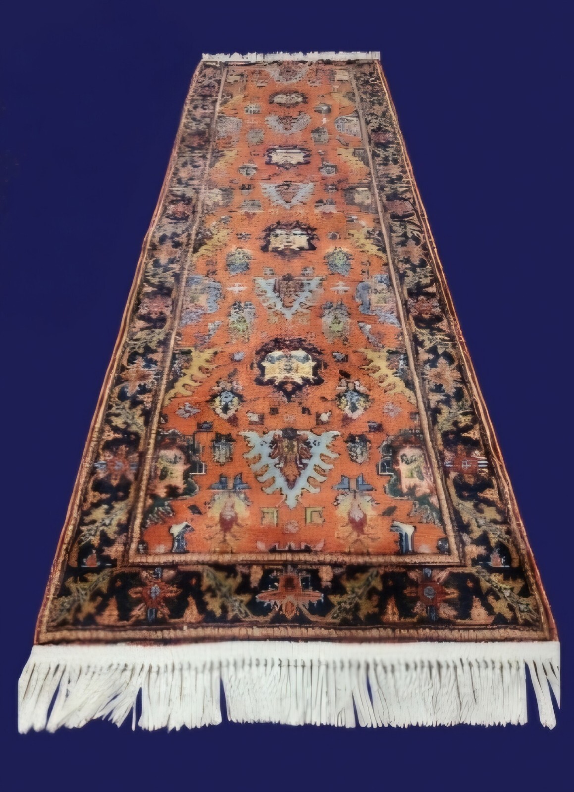 2'8×10ft  Hand Knotted  100% Pure  Wool Herize Design Runner  Vintage Rub