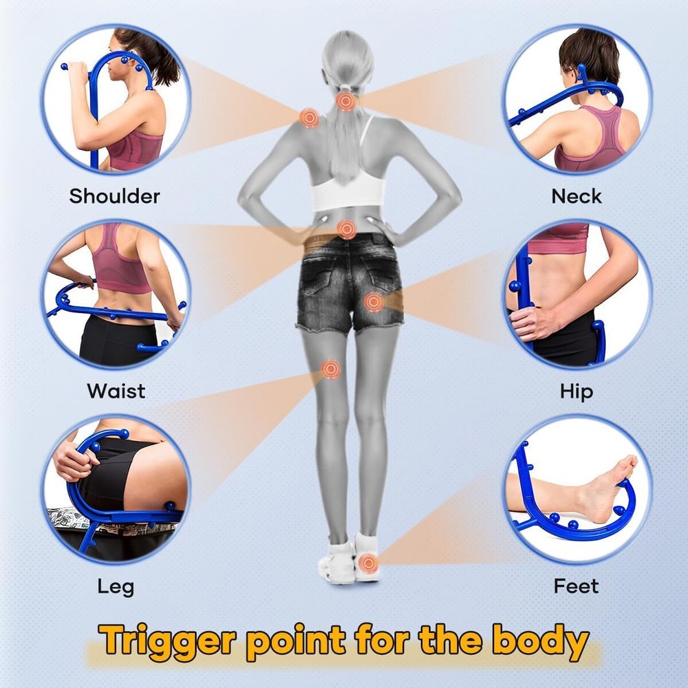 Back Massage Hook Trigger Point Massager Tool Handheld Self Massage Cane for