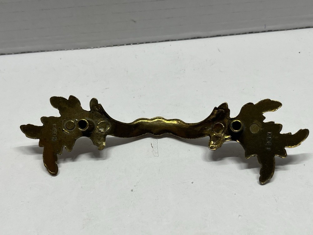 Vintage NOS KBC #K854 Decorative Brass Plated Fixed Drawer Pull