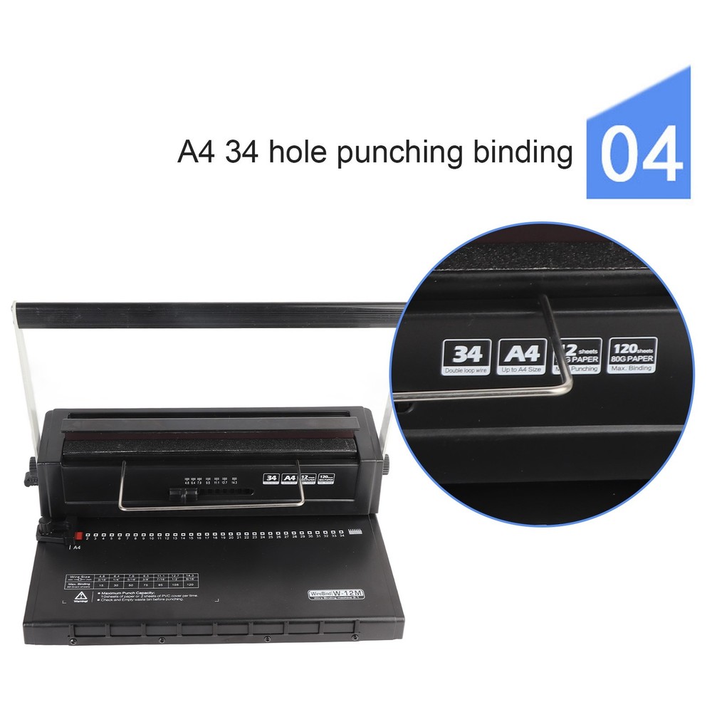 Spiral Coil Binding Machine Efficiently Punches 12 Sheets For A4 A5 Popular