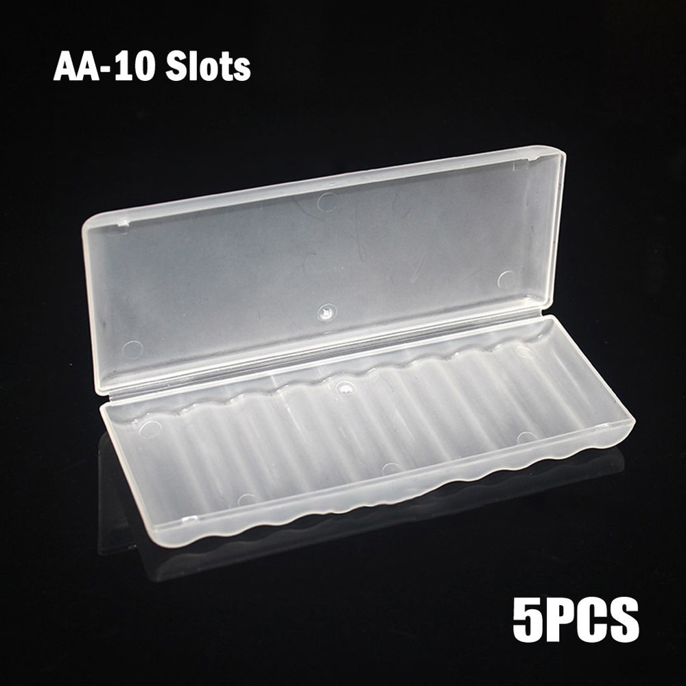 5pcs Battery Plastic Case Storage Box Hard Plastic Case For 10??AA AAA Batteries