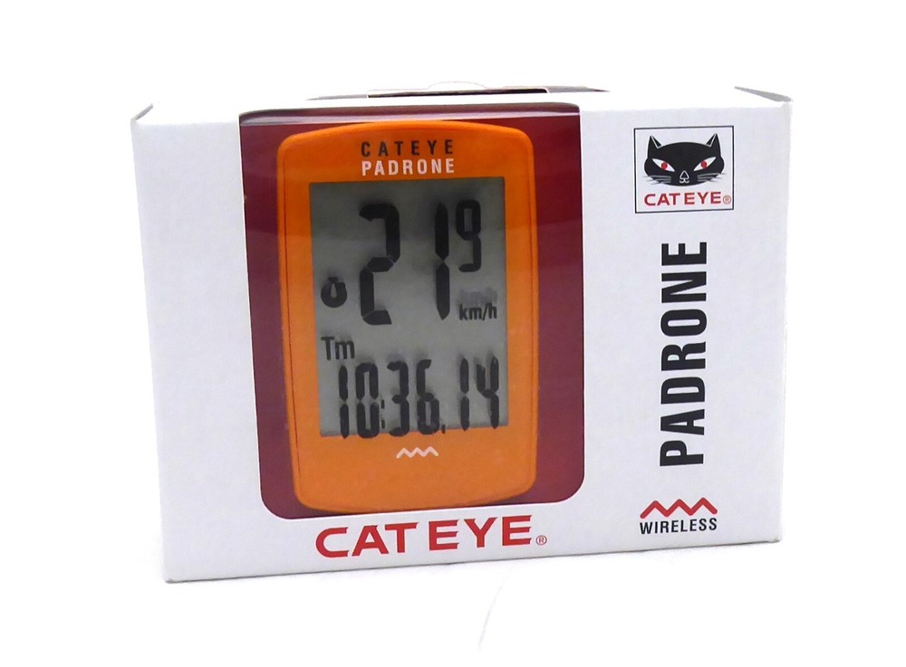 Cateye Padrone Wireless Bicycle Computer, Orange