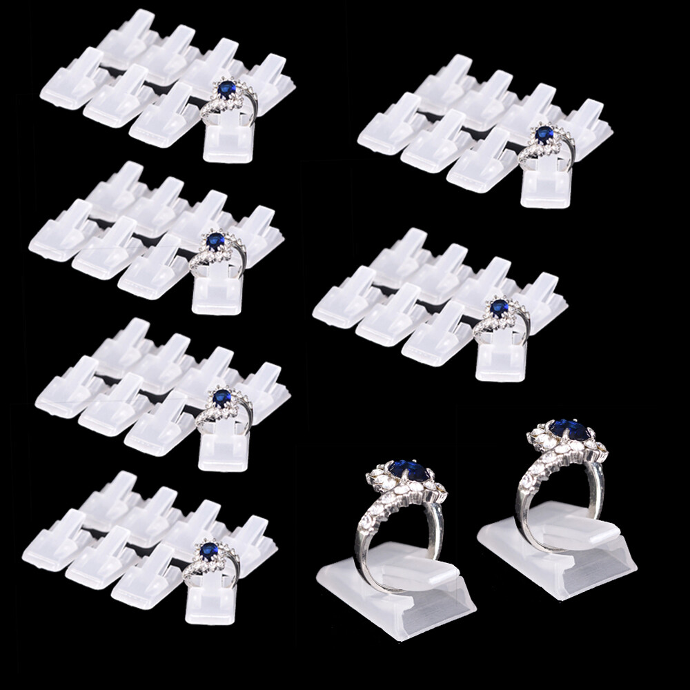 50PCS Mini Ring Holder Stand Plastic Ring Jewelry Display Rack Ring Storage HOT