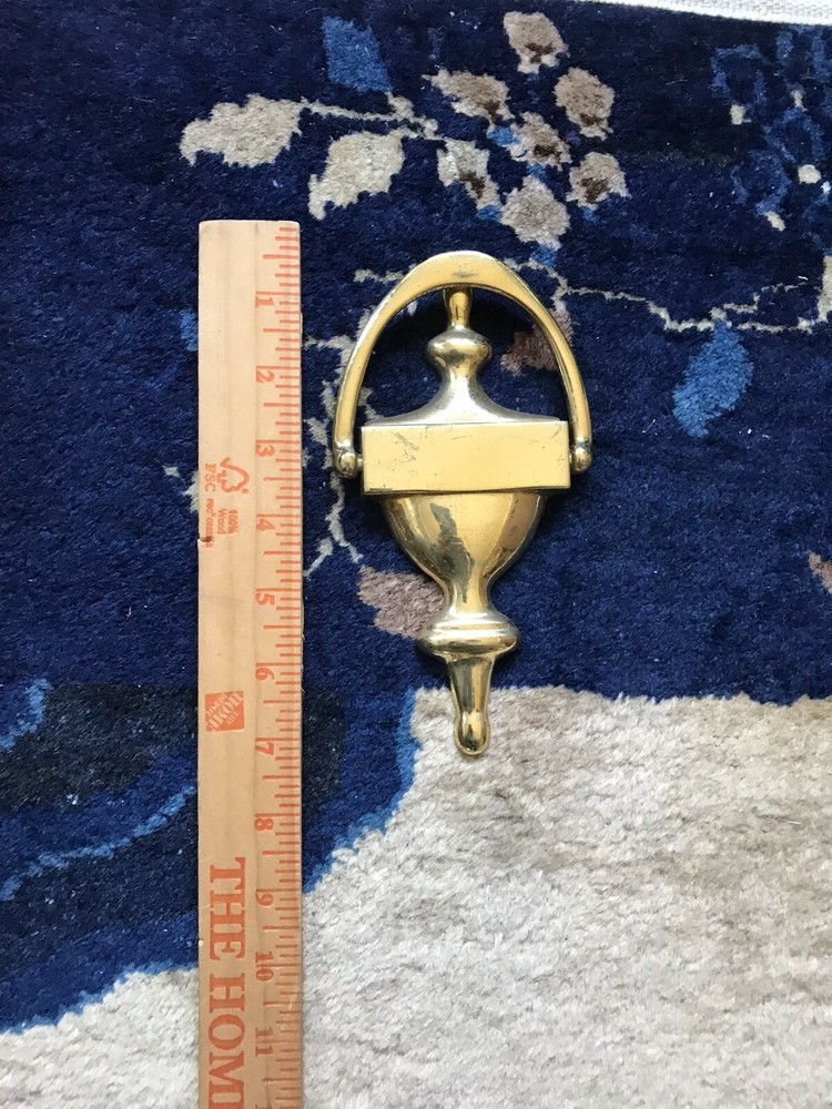 Victorian Style Solid Brass Drop Bail door knocker 7"T x3.5"W