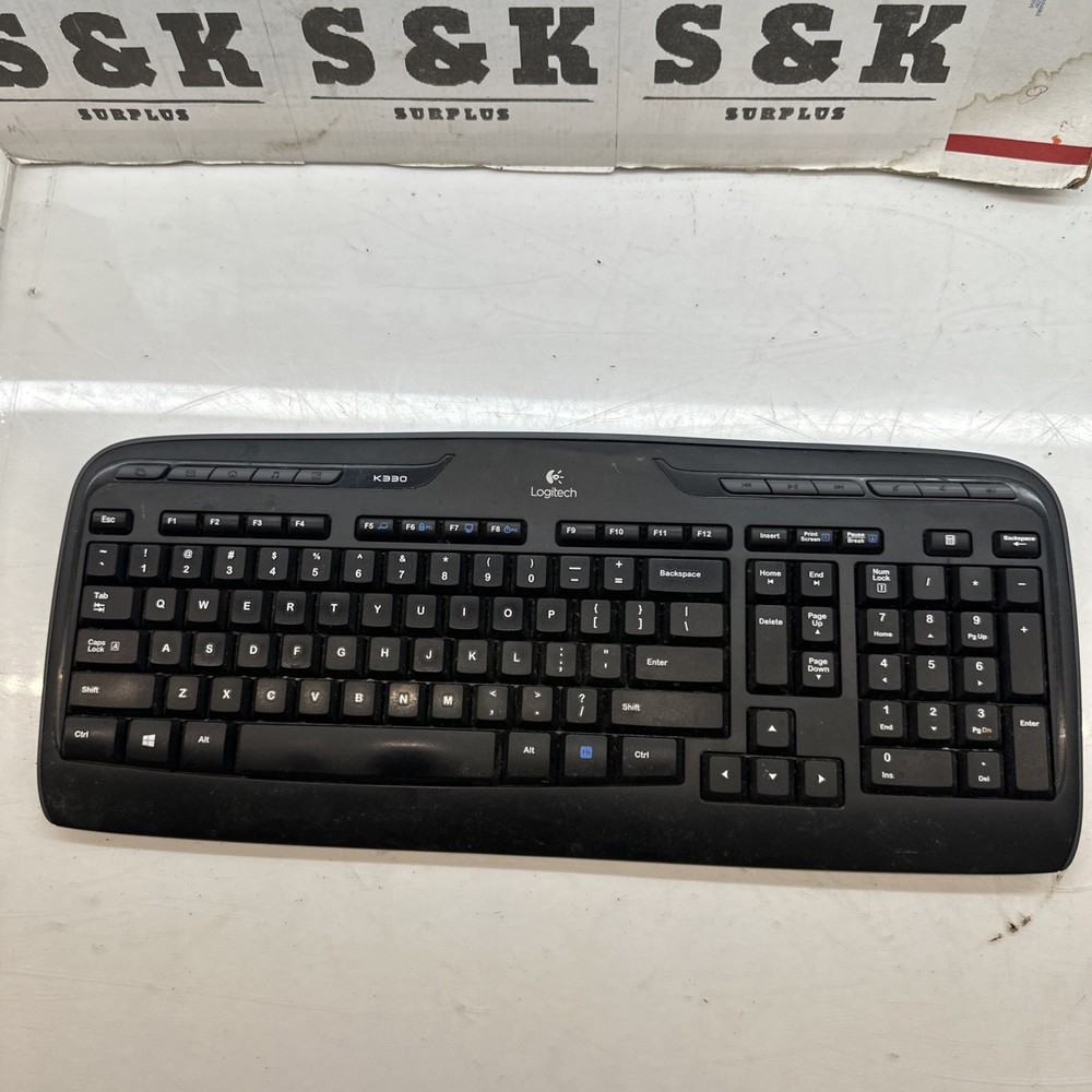 Logitech K330 Y-R0009 Wireless Keyboard No USB Receiver- Used