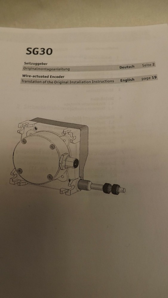 SIKO Wire-actuated encoder SG31 3000 mm & Absolute encoder WV36M/CAN