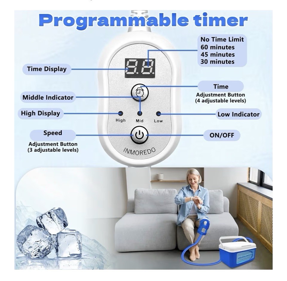 INMOREDO Cold Therapy Ice Machine for Knee Replacement Surgery With Timer