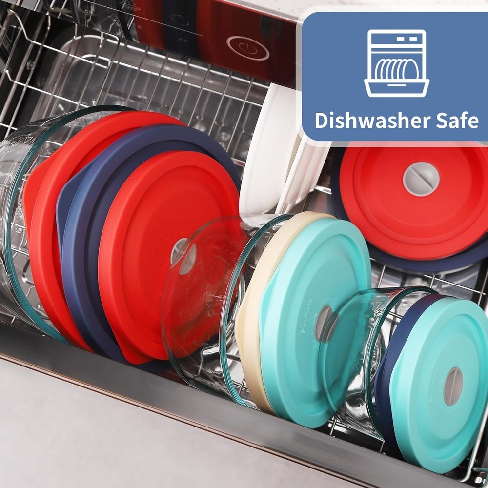 Replacement Lids for Pyrex 7201-PC 4 Cup, Silicone 4 Dark Blue 2pack