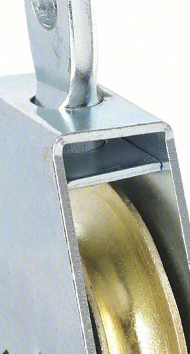 5pc) 3 Inch Swivel Eye Pulley For 1/2” Rope, 650lb Load, 1/2” ID Eye, Zinc Plate