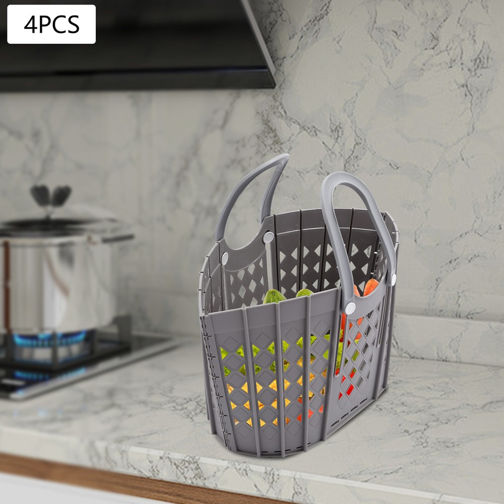 4pcs 40L Large Laundry Basket Waterproof Portable Laundry Hamper Collapsible PP