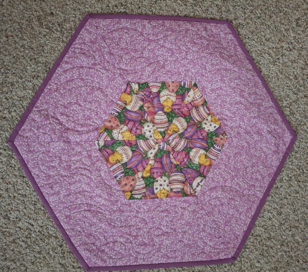 Homemade Easter Chicks Hexagon Table Topper